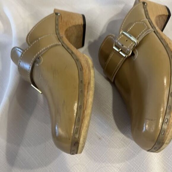 Scholls Women's Throwback Tan Leather Clog Size 5 looks like danish clogs - Picture 7 of 10